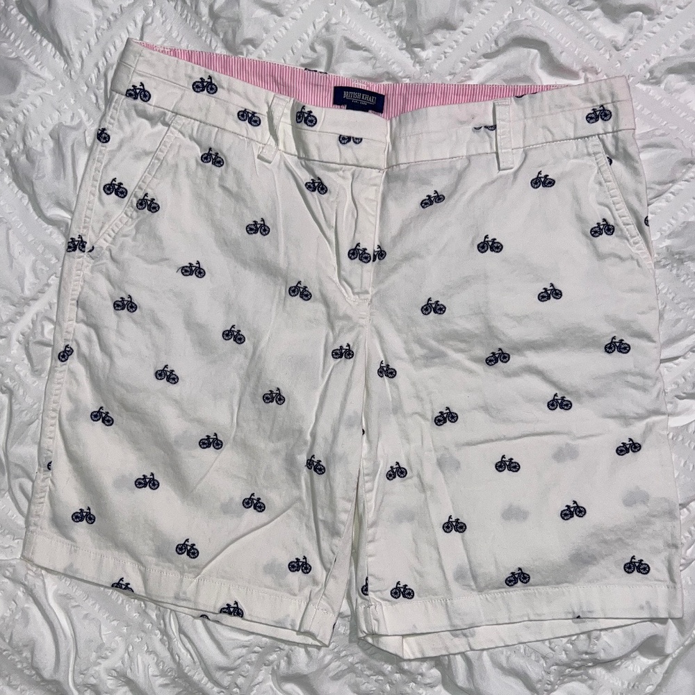 British Khaki Embroidered Bicycle Shorts